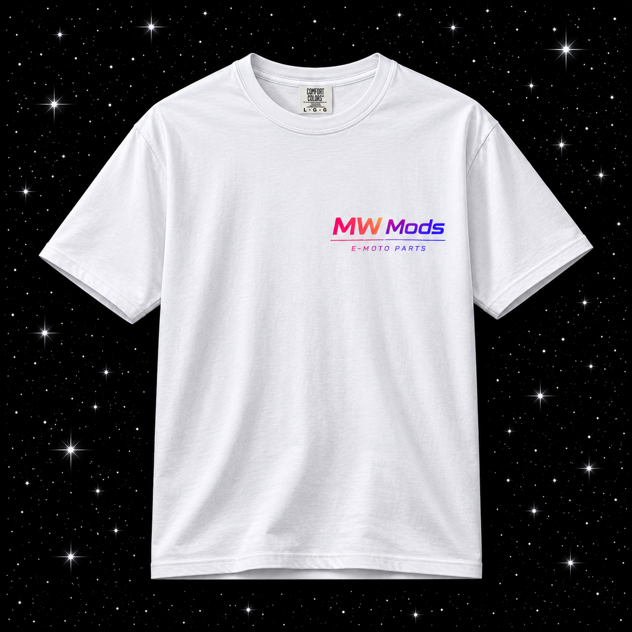 MW Mods E‑Moto Parts T-Shirt — Electric Motorcycle Parts Logo Tee